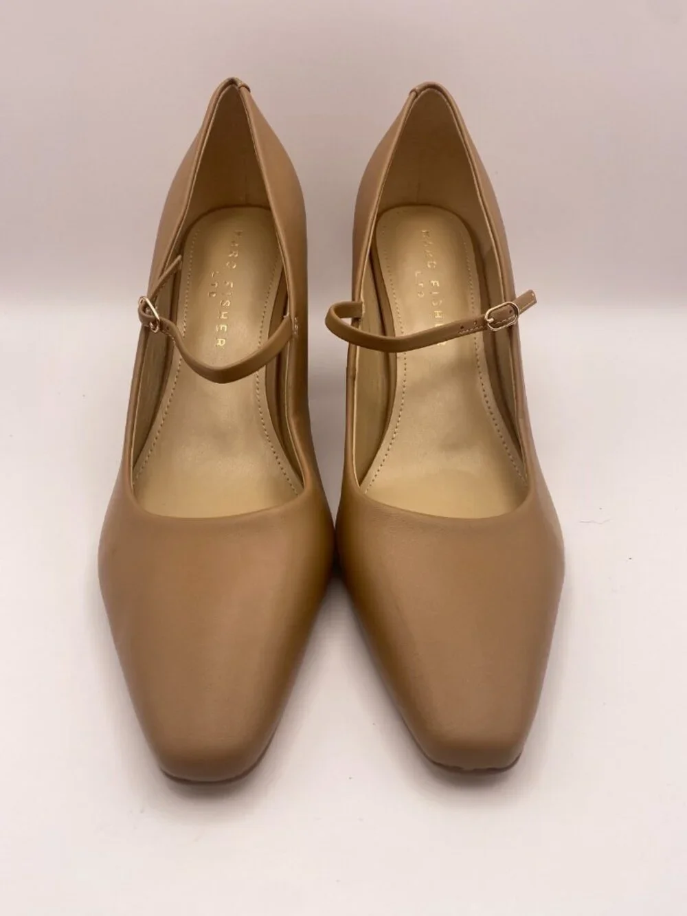 Marc Fisher Ltd Womens Vanderly Mary Jane Pump Heel In Light Natural Sz 9.5